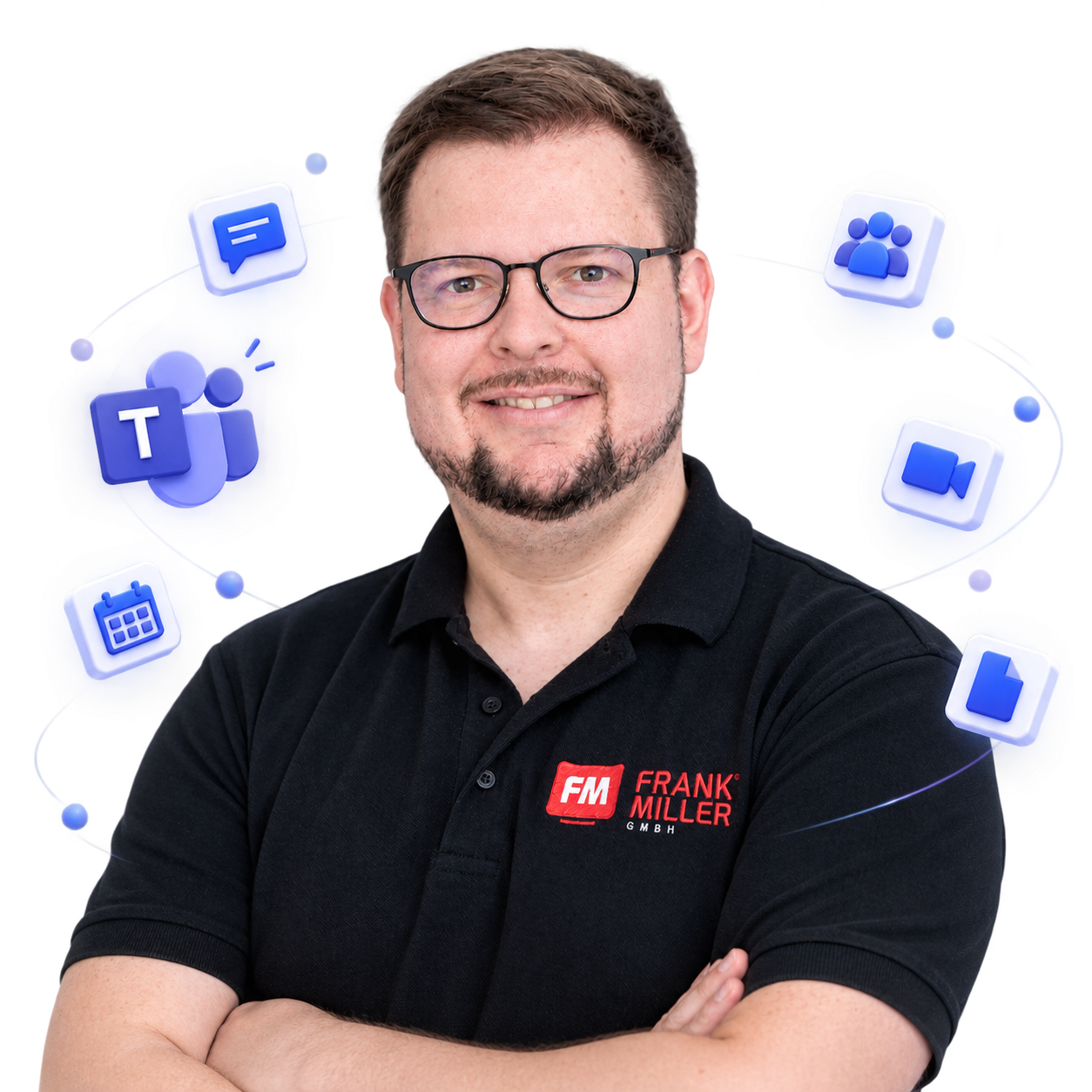 Trainer mit Microsoft Teams Symbolen